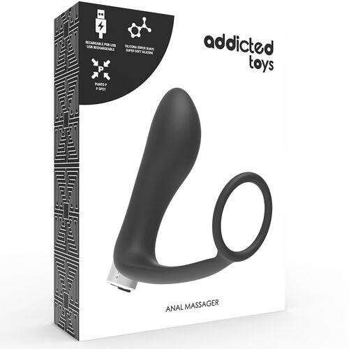 ADDICTED TOYS VIBRADOR PROSTTICO RECARGABLE MODEL 1 - NEGRO