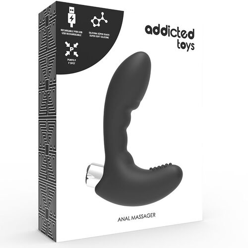 ADDICTED TOYS VIBRADOR PROSTTICO RECARGABLE MODEL 4 - NEGRO