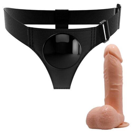 PRETTY LOVE - HARNESS BRIEFS ARNS UNIVERSAL CON DILDO TOM 20 CM NATURAL