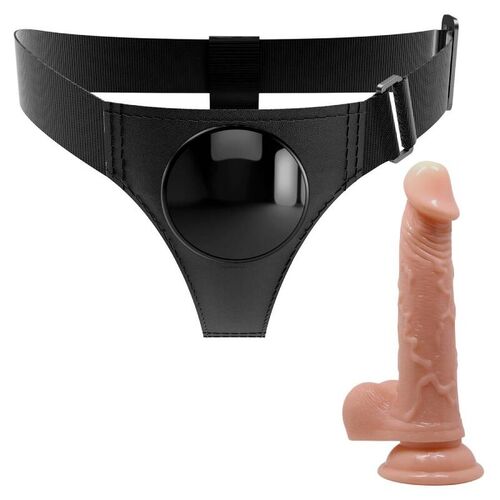 PRETTY LOVE - HARNESS BRIEFS ARNS UNIVERSAL CON DILDO KEVIN 19 CM NATURAL