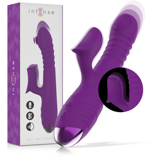 INTENSE - IGGY VIBRADOR MULTIFUNCIN RECARGABLE UP & DOWN CON ESTIMULADOR DE CLITORIS MORADO