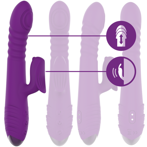 INTENSE - IGGY VIBRADOR MULTIFUNCIN RECARGABLE UP & DOWN CON ESTIMULADOR DE CLITORIS MORADO