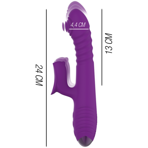 INTENSE - IGGY VIBRADOR MULTIFUNCIN RECARGABLE UP & DOWN CON ESTIMULADOR DE CLITORIS MORADO