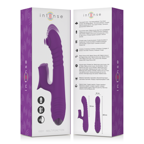 INTENSE - IGGY VIBRADOR MULTIFUNCIN RECARGABLE UP & DOWN CON ESTIMULADOR DE CLITORIS MORADO