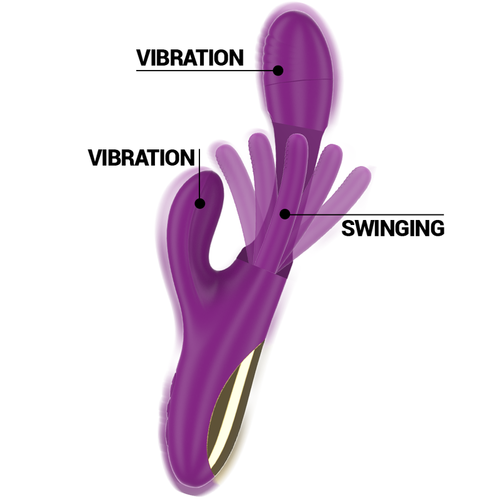 INTENSE - APOLO VIBRADOR MULTIFUNCIN RECARGABLE 7 VIBRACIONES CON LENGUA OSCILANTE MORADO