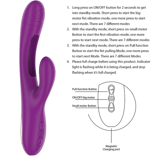 INTENSE - APOLO VIBRADOR MULTIFUNCIN RECARGABLE 7 VIBRACIONES CON LENGUA OSCILANTE MORADO