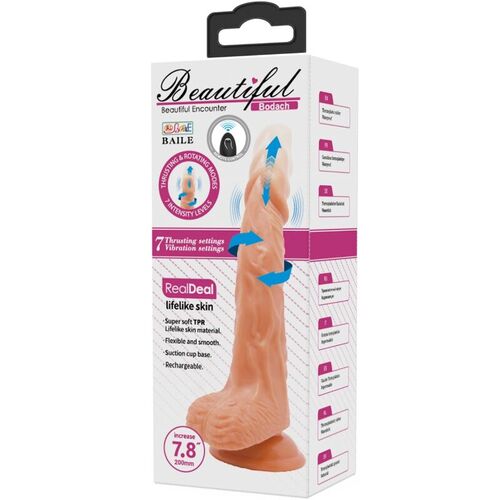 BAILE - BODACH VIBRADOR REALISTA CON VENTOSA CONTROL REMOTO