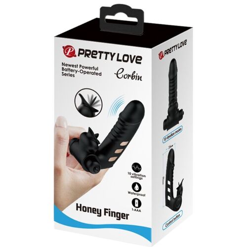 PRETTY LOVE - CORBIN FUNDA DEDO VIBRADOR NEGRO