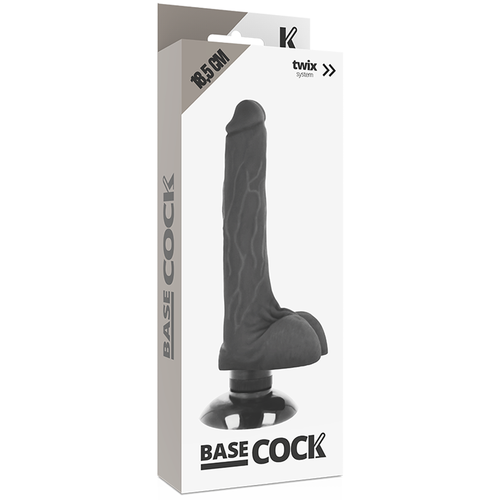 BASECOCK - VIBRADOR REALISTICO 2-1 NEGRO 18.5 CM