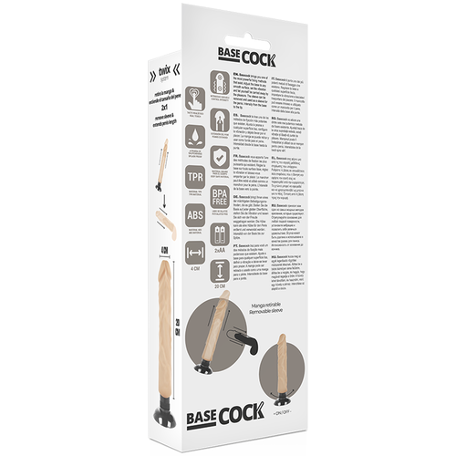 BASECOCK - VIBRADOR REALISTICO 2-1 NATURAL 20 CM