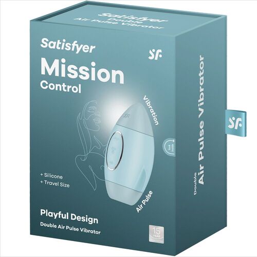 SATISFYER - MISSION CONTROL AZUL VIBRADOR PEQUEO DE DOBLE IMPULSO