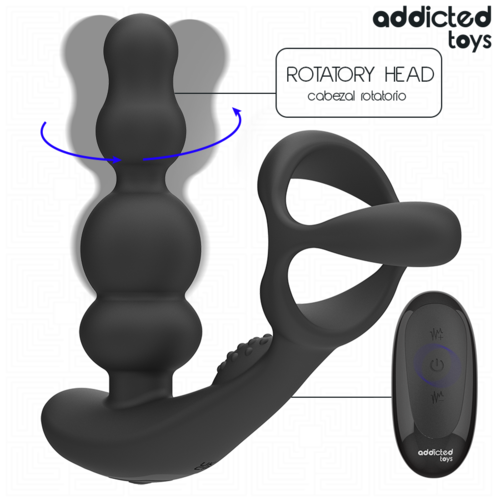 ADDICTED TOYS - MASAJEADOR PROSTÁTICO ROTATORIO CONTROL REMOTO