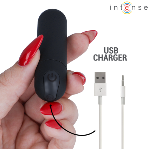 INTENSE - KAREN MINI BALA VIBRADORA 10 MODOS RECARGABLE NEGRO