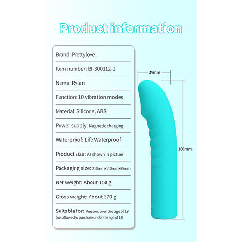 PRETTY LOVE - RYLAN VIBRADOR PUNTO G AZUL