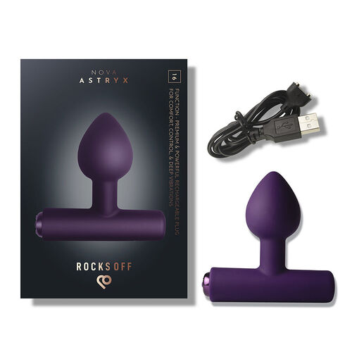 ROCKS-OFF - NOVA ASTRYX PREMIUM PLUG ANAL RECARGABLE 16 FUNCIONES VIOLETA
