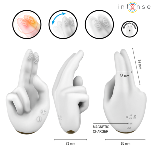 INTENSE - JIMMY ESTIMULADOR MULTIFUNCIÓN CON FORMA DE MANO, VIBRACIÓN Y CALOR
