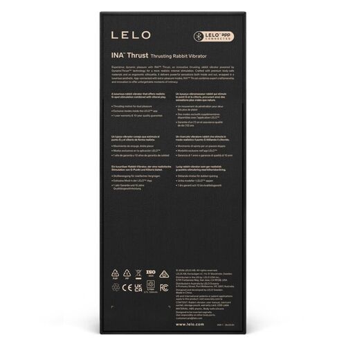 LELO - INA THRUST VIBRADOR RABBIT CON EMPUJE NEGRO
