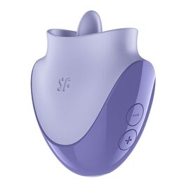 SATISFYER - TONGUE DANCER ESTIMULADOR CLITORIANO CON VIBRACIÓN Y PULSACIONES LILA