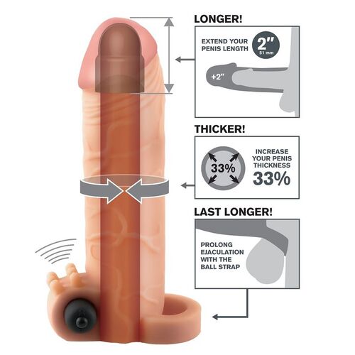 EXTENSION PARA EL PENE CON VIBRADOR REAL FEEL 2