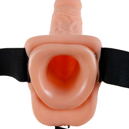 FETISH FANTASY SERIES 7" HOLLOW STRAP-ON WITH BALLS 17.8CM NATURAL