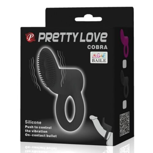 ANILLO VIBRADOR COBRA DE PRETTY LOVE - NEGRO