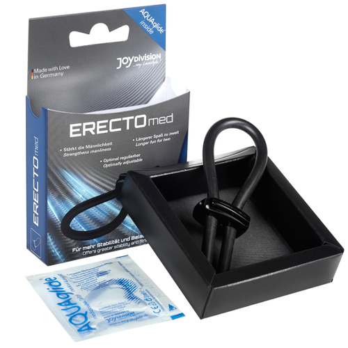 ERECTO MED ANILLO SILICONA PARA PENE NEGRO - M