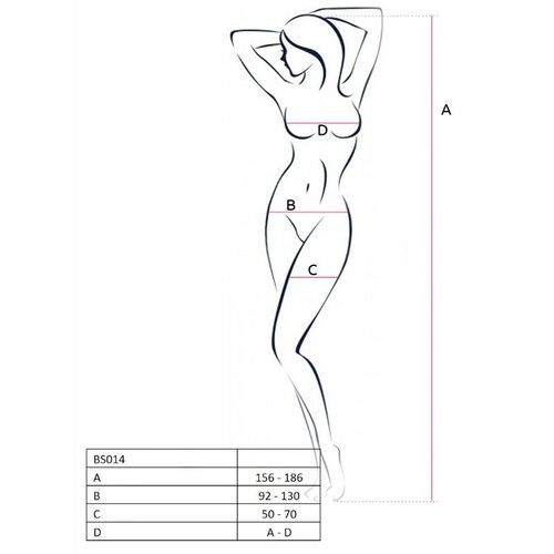 PASSION WOMAN BS014 BODYSTOCKING BLANCO TALLA UNICA