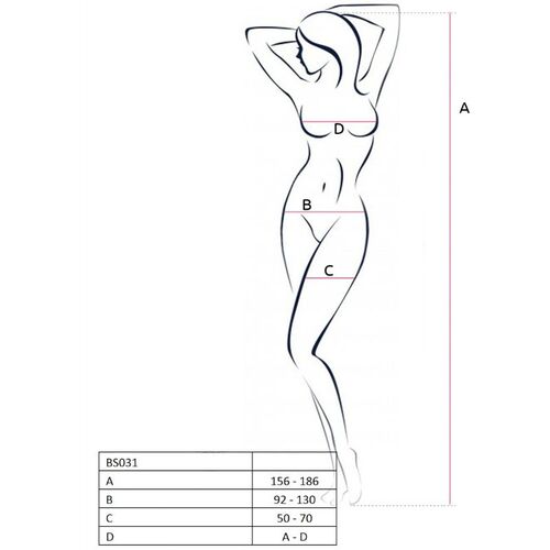 PASSION - WOMAN BS031 BODYSTOCKING ROJO TALLA UNICA