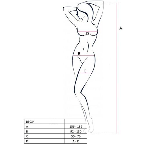 PASSION WOMAN BS034 BODYSTOCKING BLANCO TALLA UNICA