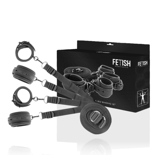 FETISH SUBMISSIVE  SET DE ESPOSAS Y ATADURAS CON FORRO DE NOPRENO