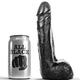 ALL BLACK DILDO REALISTICO NEGRO SUAVE 20 CM