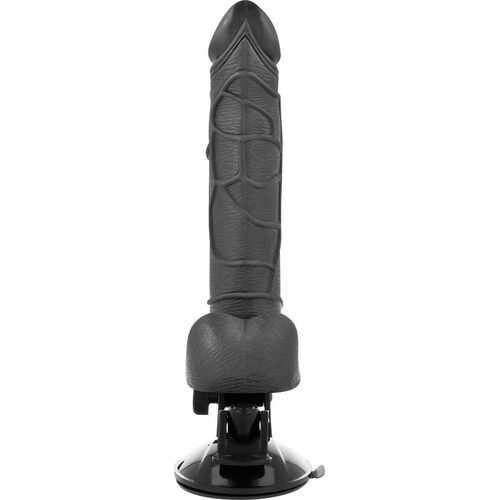 BASECOCK - VIBRADOR REALISTICO CONTROL REMOTO NEGRO CON TESTICULOS 19.5CM