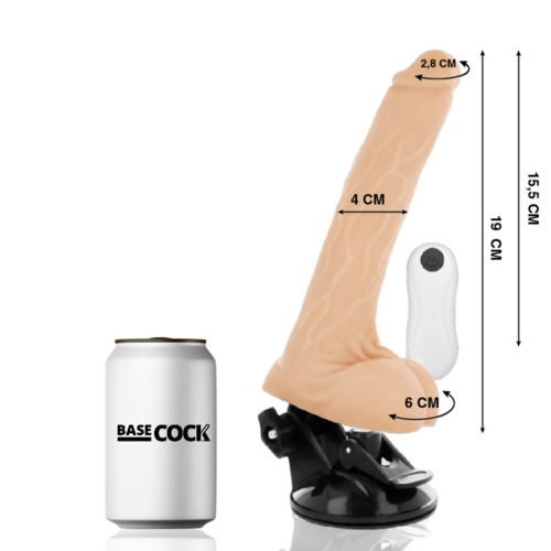 BASECOCK - VIBRADOR REALISTICO CONTROL REMOTO NATURAL 19 CM