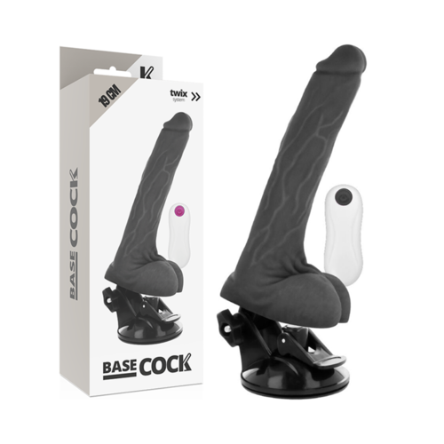 BASECOCK - VIBRADOR REALISTICO CONTROL REMOTO NEGRO 19 CM