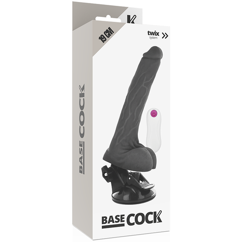 BASECOCK - VIBRADOR REALISTICO CONTROL REMOTO NEGRO 19 CM