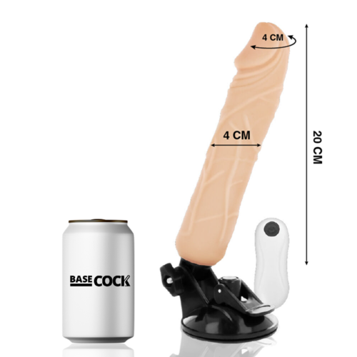 BASECOCK - VIBRADOR REALISTICO CONTROL REMOTO NATURAL 20 CM