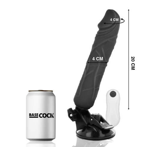 BASECOCK - VIBRADOR REALISTICO CONTROL REMOTO NEGRO 20 CM