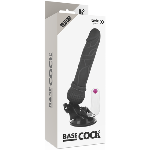 BASECOCK - VIBRADOR REALISTICO CONTROL REMOTO NEGRO 19.5 CM