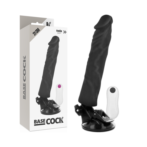 BASECOCK - VIBRADOR REALISTICO CONTROL REMOTO NEGRO 21 CM