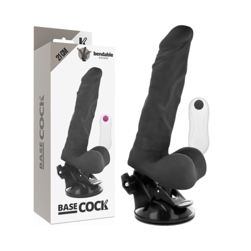 BASECOCK - VIBRADOR ARTICULABLE CONTROL REMOTO NEGRO 21 CM