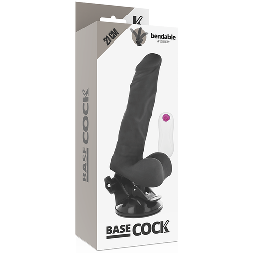 BASECOCK - VIBRADOR ARTICULABLE CONTROL REMOTO NEGRO 21 CM