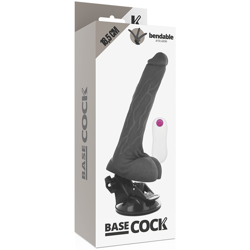 BASECOCK - VIBRADOR ARTICULABLE CONTROL REMOTO NEGRO 18.5 CM