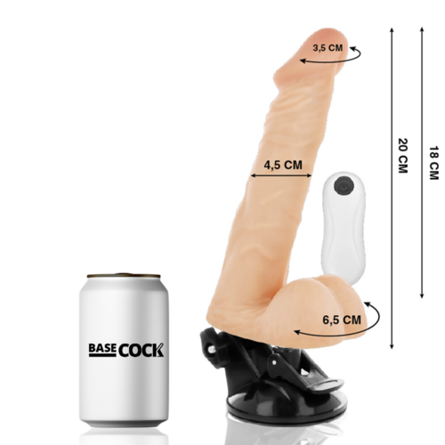 BASECOCK - VIBRADOR ARTICULABLE CONTROL REMOTO NATURAL 20 CM