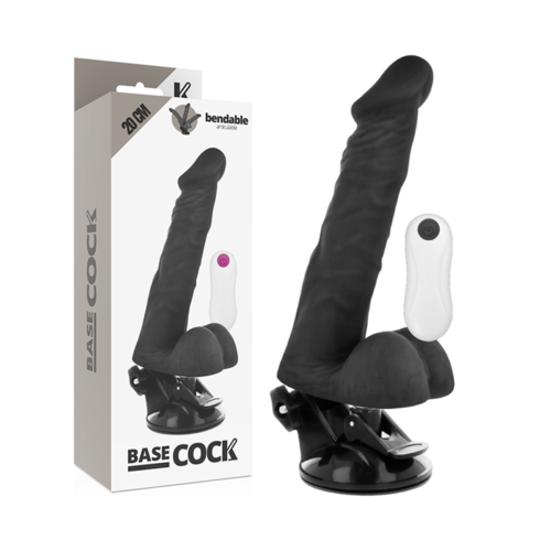 BASECOCK - VIBRADOR ARTICULABLE CONTROL REMOTO NEGRO 20 CM