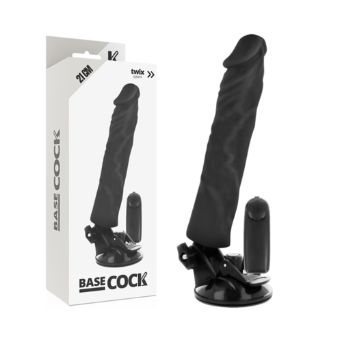 BASECOCK - VIBRADOR REALISTICO CONTROL REMOTO NEGRO 21 CM