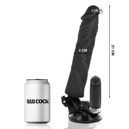 BASECOCK - VIBRADOR REALISTICO CONTROL REMOTO NEGRO 21 CM