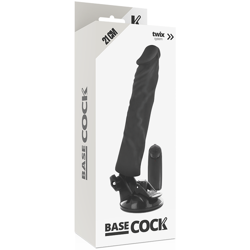 BASECOCK - VIBRADOR REALISTICO CONTROL REMOTO NEGRO 21 CM