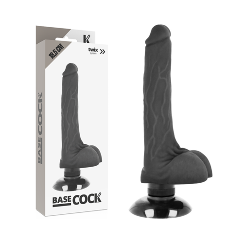 BASECOCK - VIBRADOR REALISTICO 2-1 NEGRO 18.5 CM