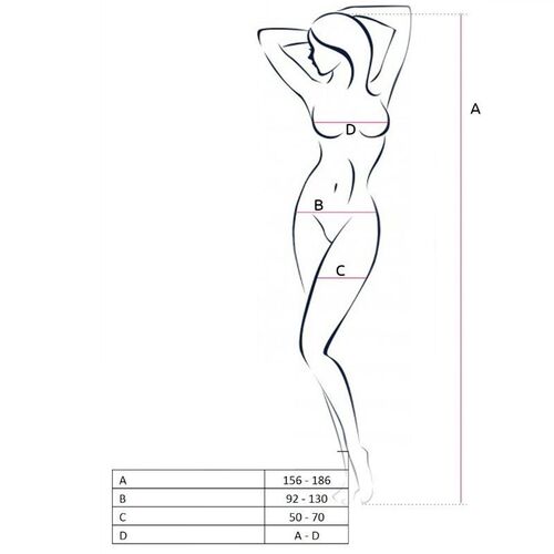 PASSION - WOMAN BS049 BODYSTOCKING BLANCO TALLA UNICA