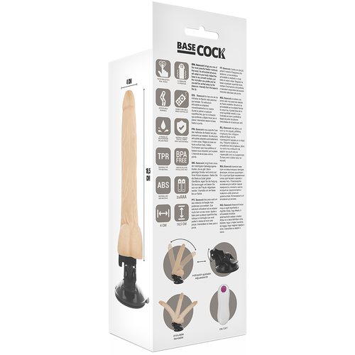 BASECOCK - VIBRADOR ARTICULABLE CONTROL REMOTO NATURAL 18.5 CM